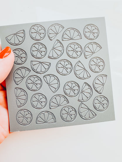 Lemon Outline Clay Texture Mat