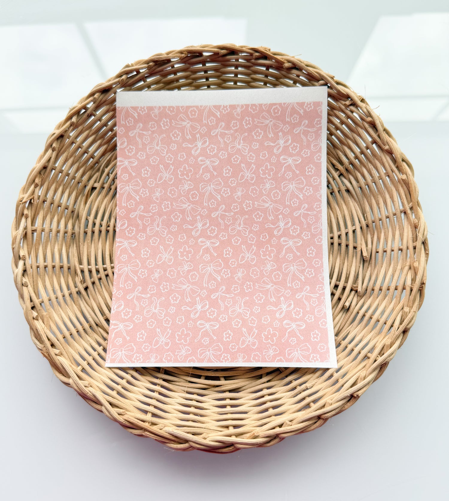 Valentines Day 7 Soft Pink Bows Transfer Paper