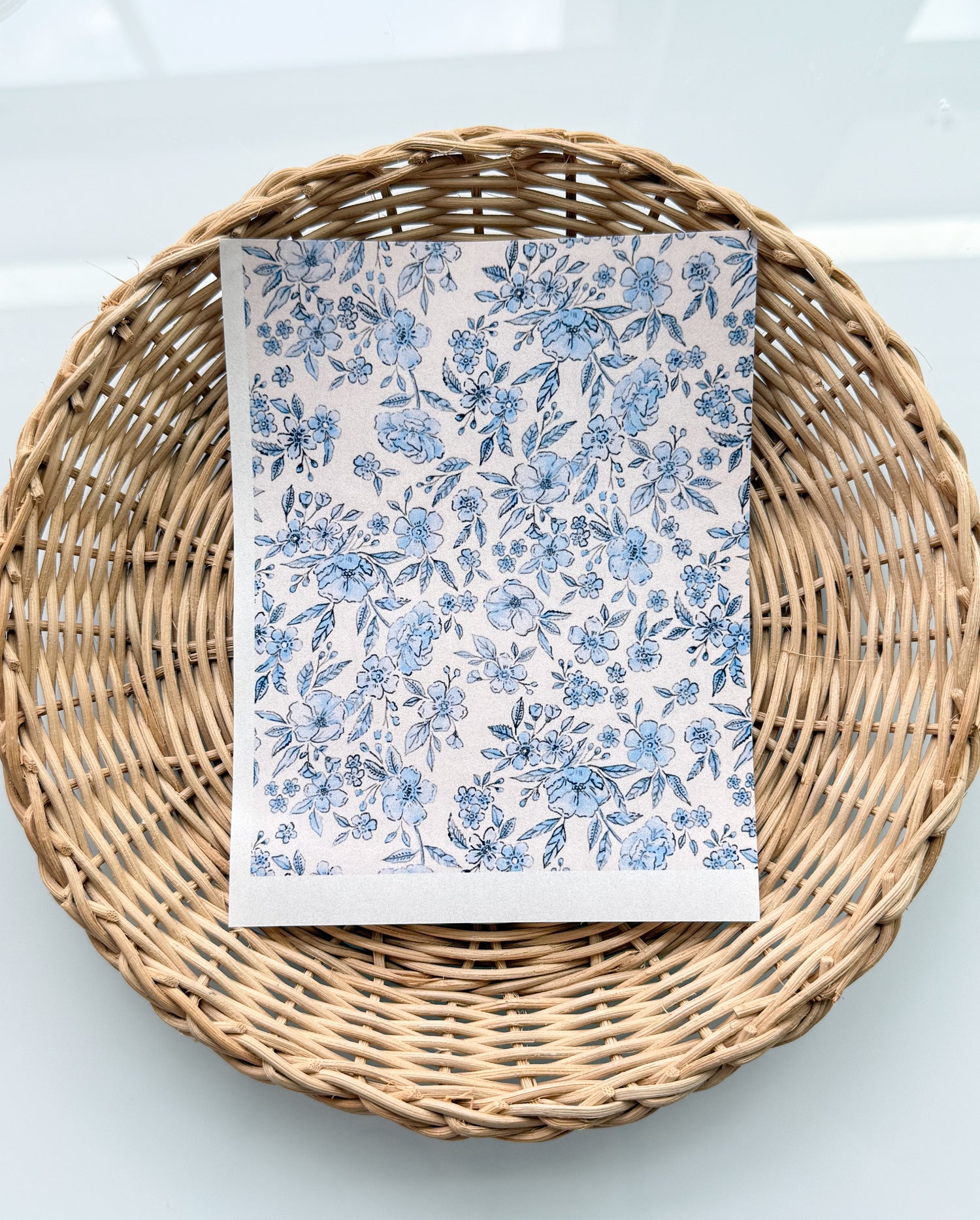 Summer Blue Floral Transfer Paper