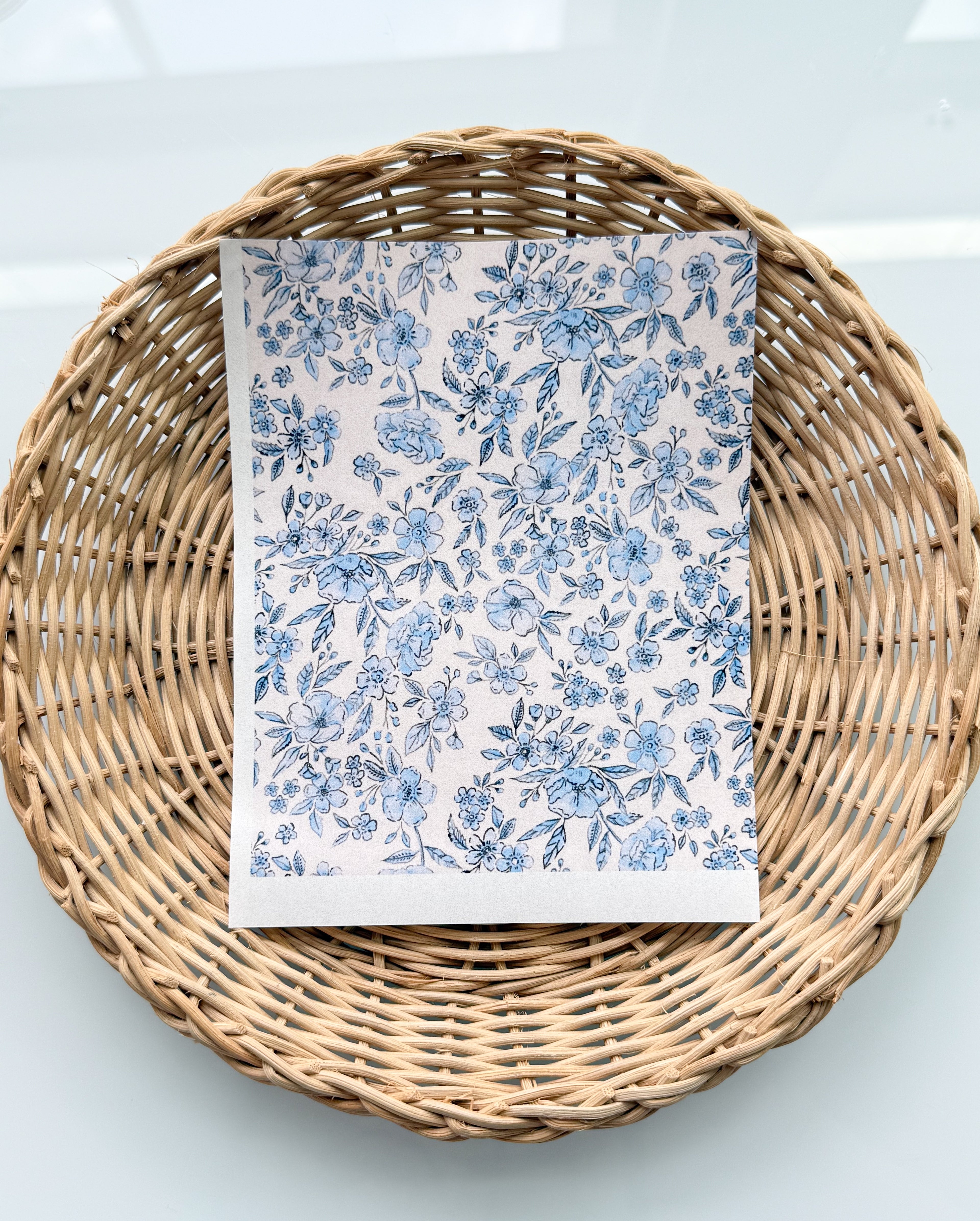 Summer Blue Floral Transfer Paper