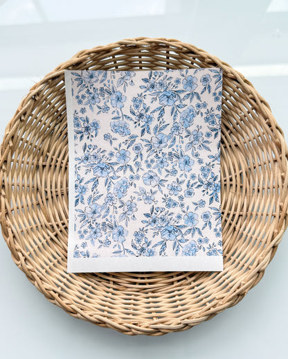 Summer Blue Floral Transfer Paper
