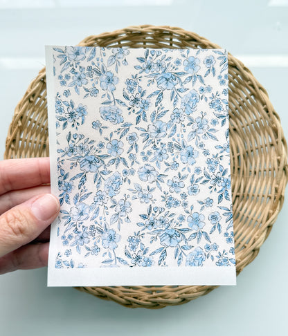 Summer Blue Floral Transfer Paper