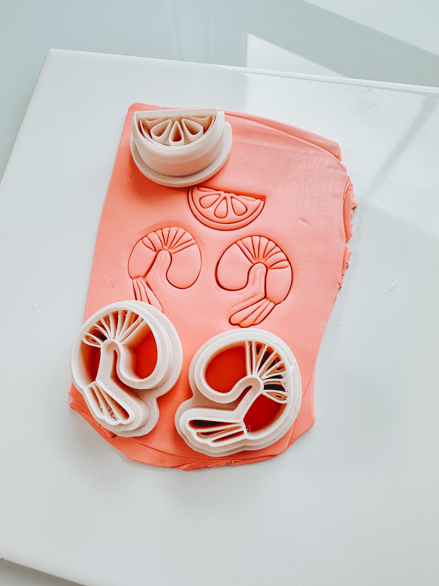 Shrimp &amp; Lemons 2 Thin Emboss Clay Cutter