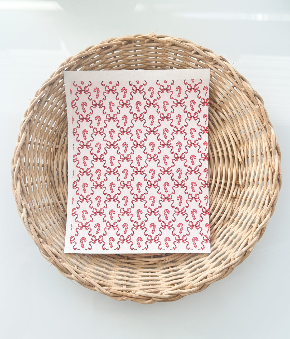 359 Pink &amp; Red Candy canes &amp; Bows Christmas Transfer Paper