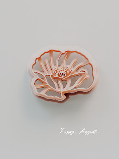 Poppy August Birth Flower Clay Cutter