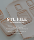 A close-up of a beige plastic 3D-printed cutter with rectangular and square slot designs, overlaid with text reading &