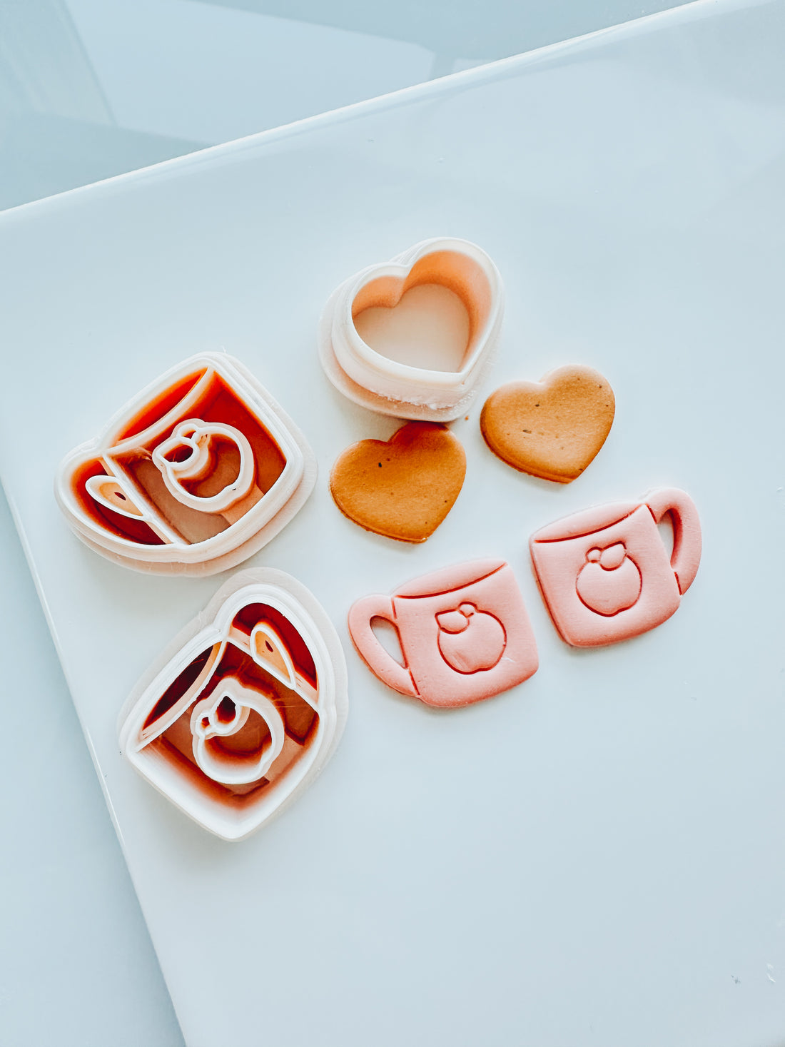 Apple Mug & Heart School & Teacher Clay Cutters