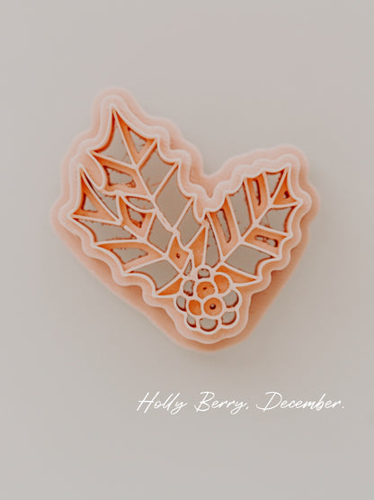 Holly Berry December Birth Flower Clay Cutter