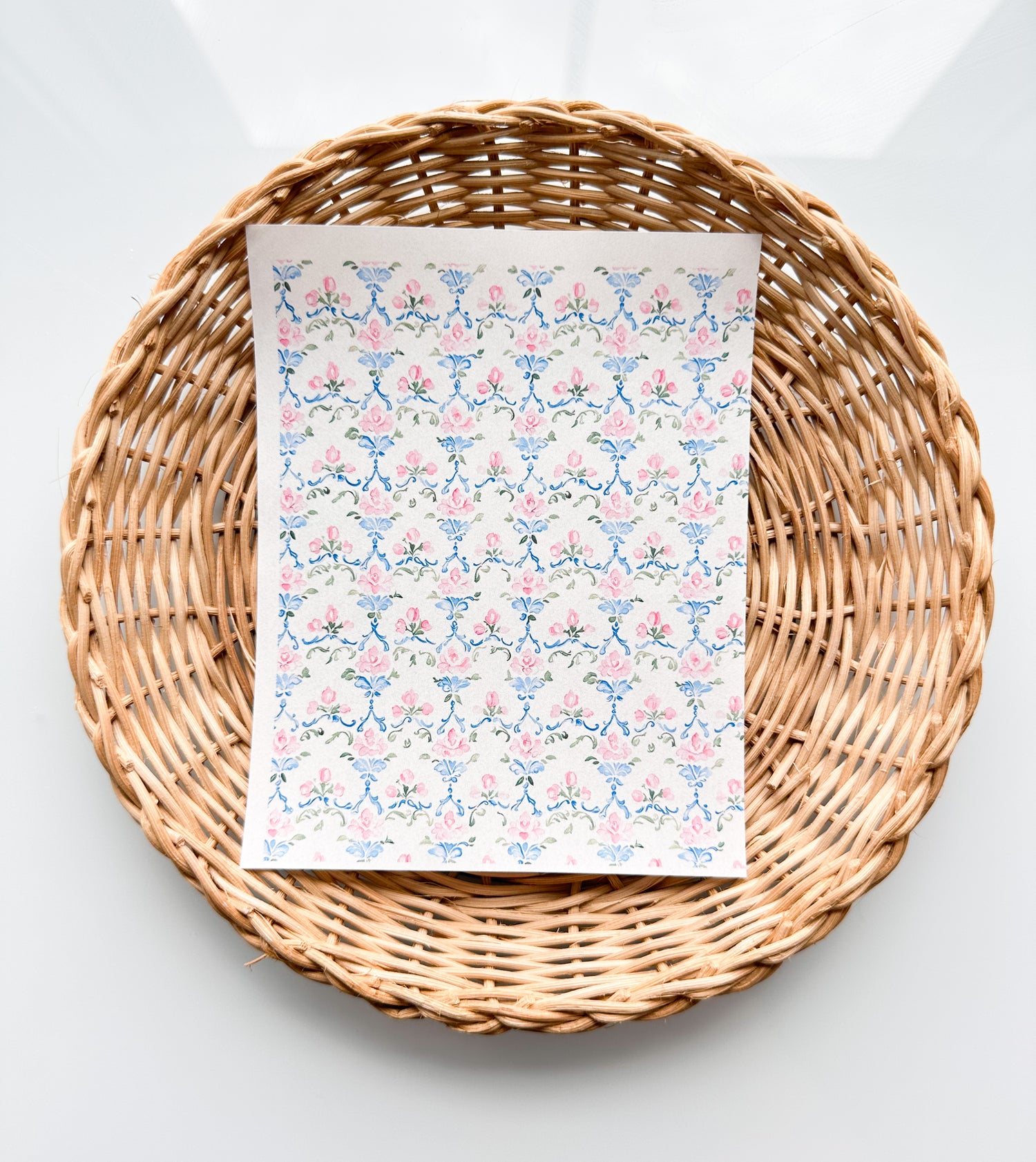 Charleston 7 Blue Floral Elegance Transfer Paper