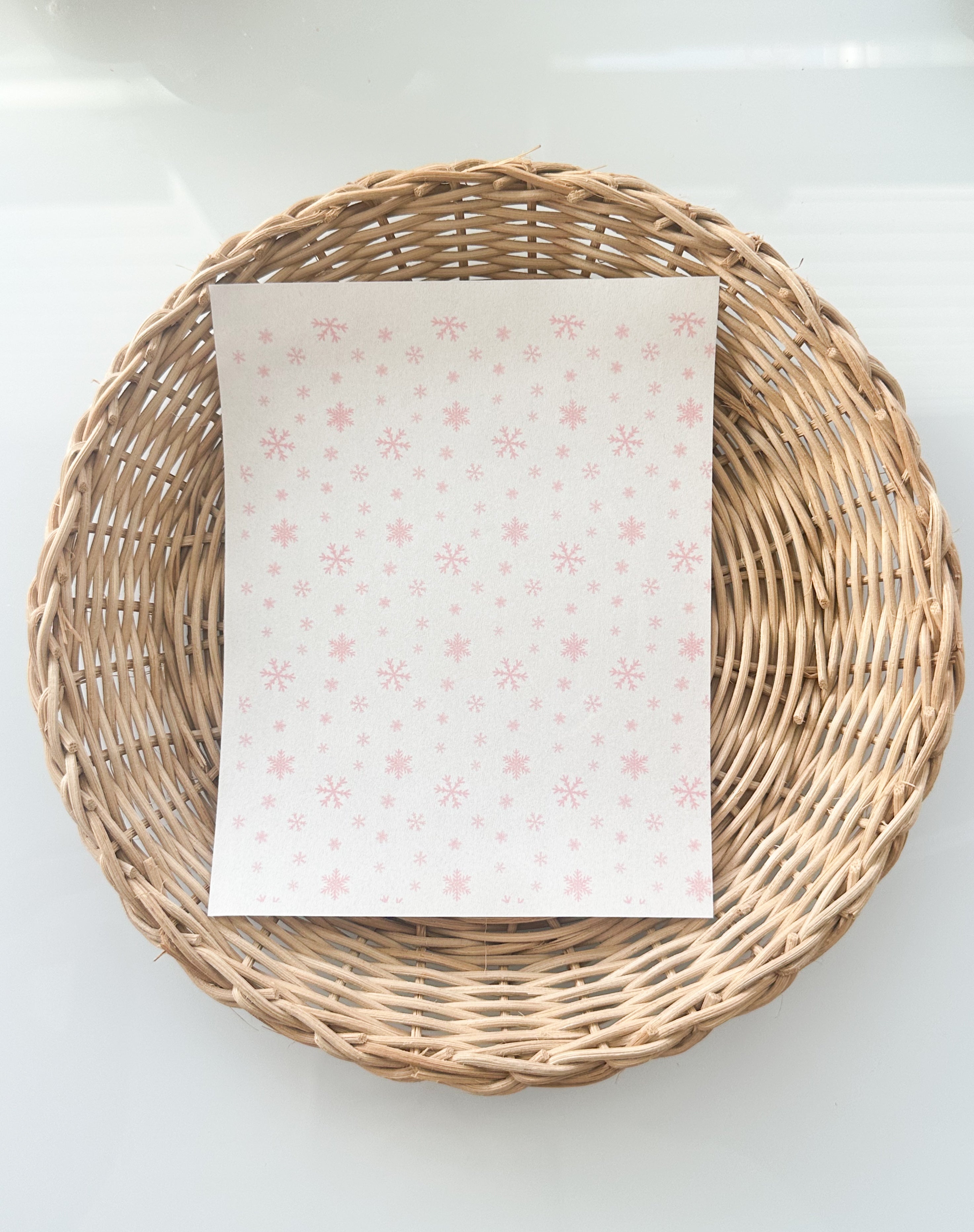 356 Soft Pink Snowflakes Christmas Transfer Paper