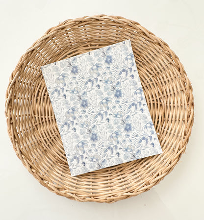 246 Soft Blue Floral Tranfer Paper