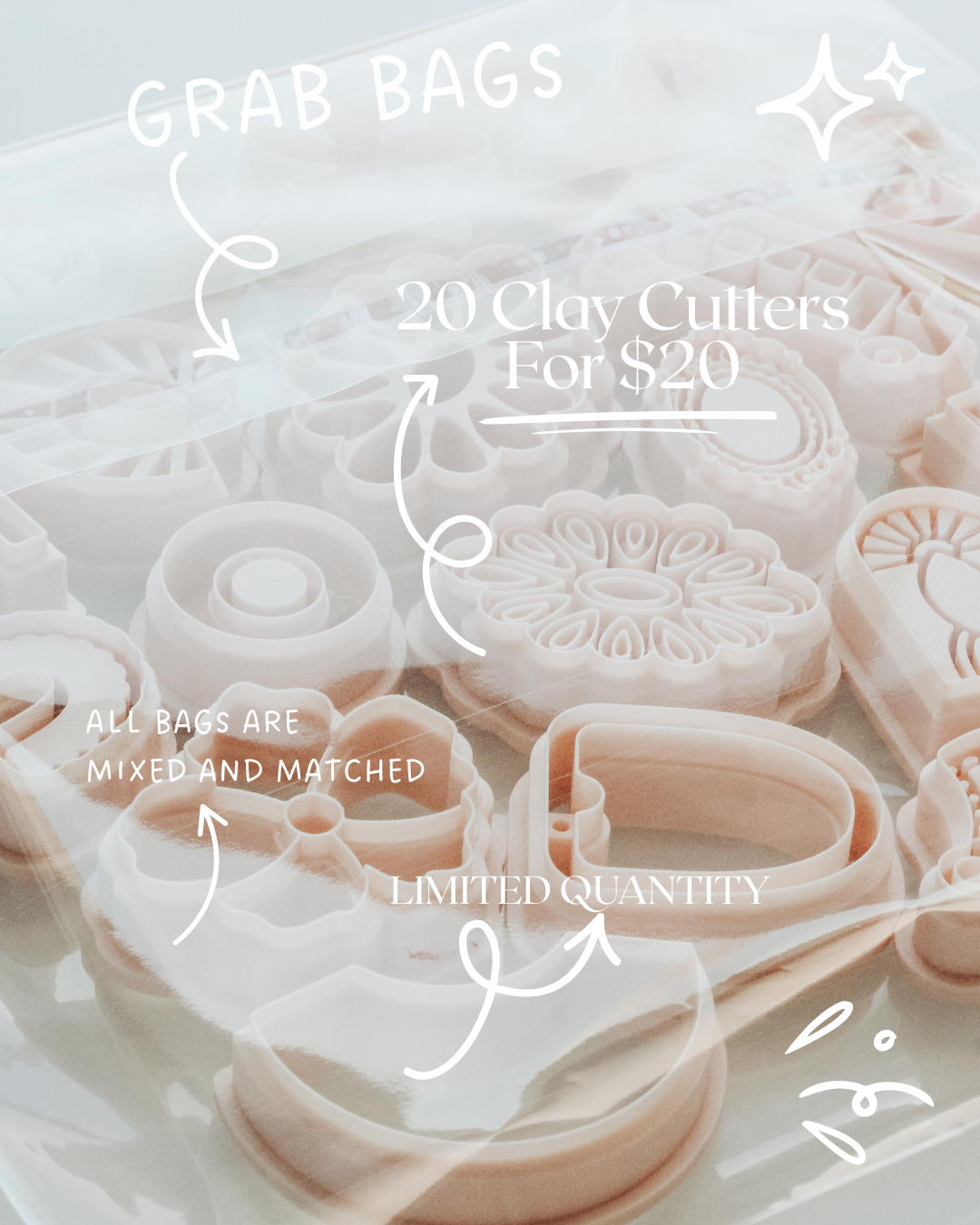 Grab Bags! 20 Clay Cutters In Each Grab Bag