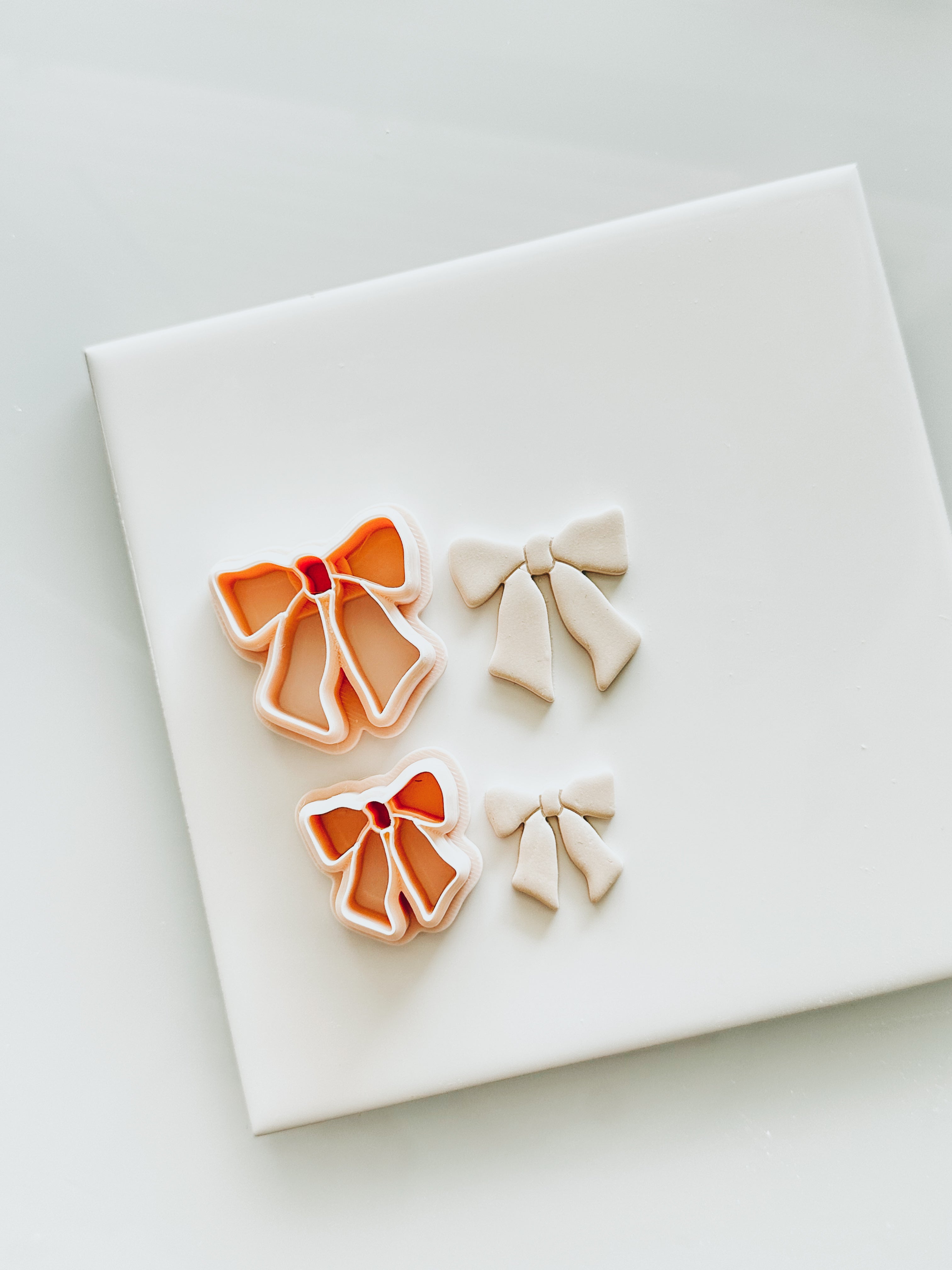 Bow 2 Embossed Clay Earring Cutter