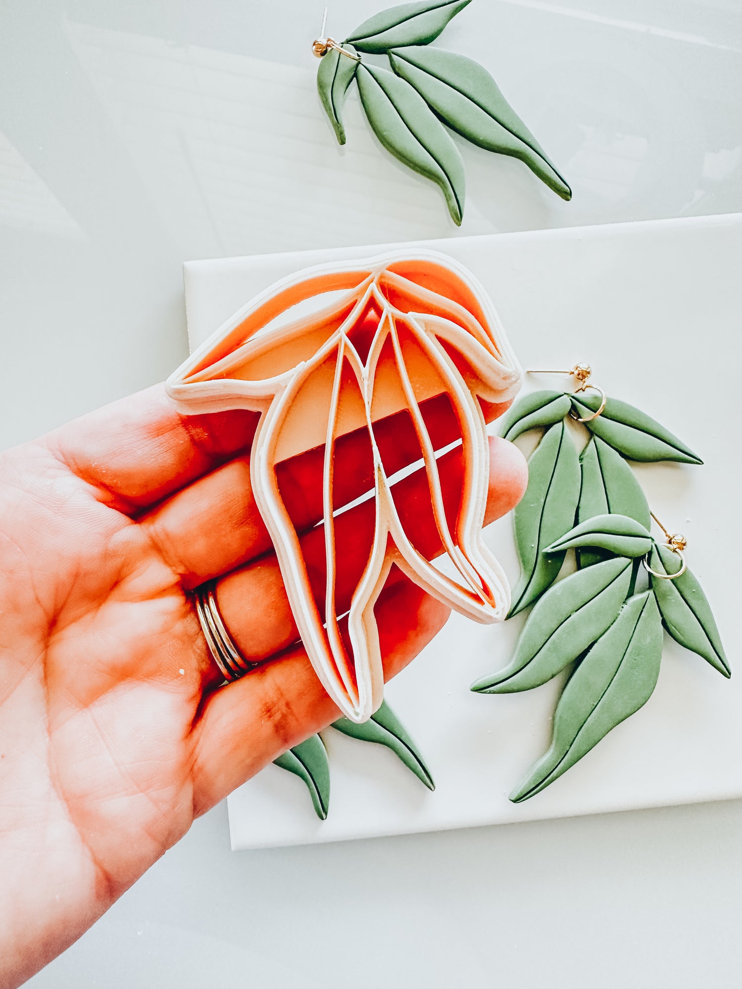 Tropical Banana Leaf Cluster Clay Cutter