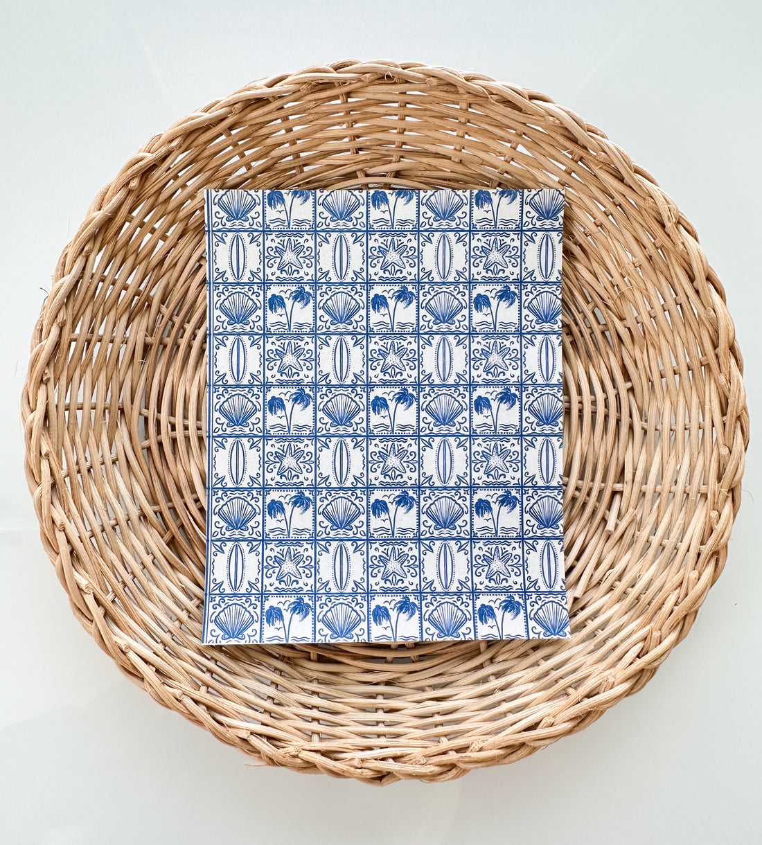Summer 24 Blue Palm Squares Transfer Paper