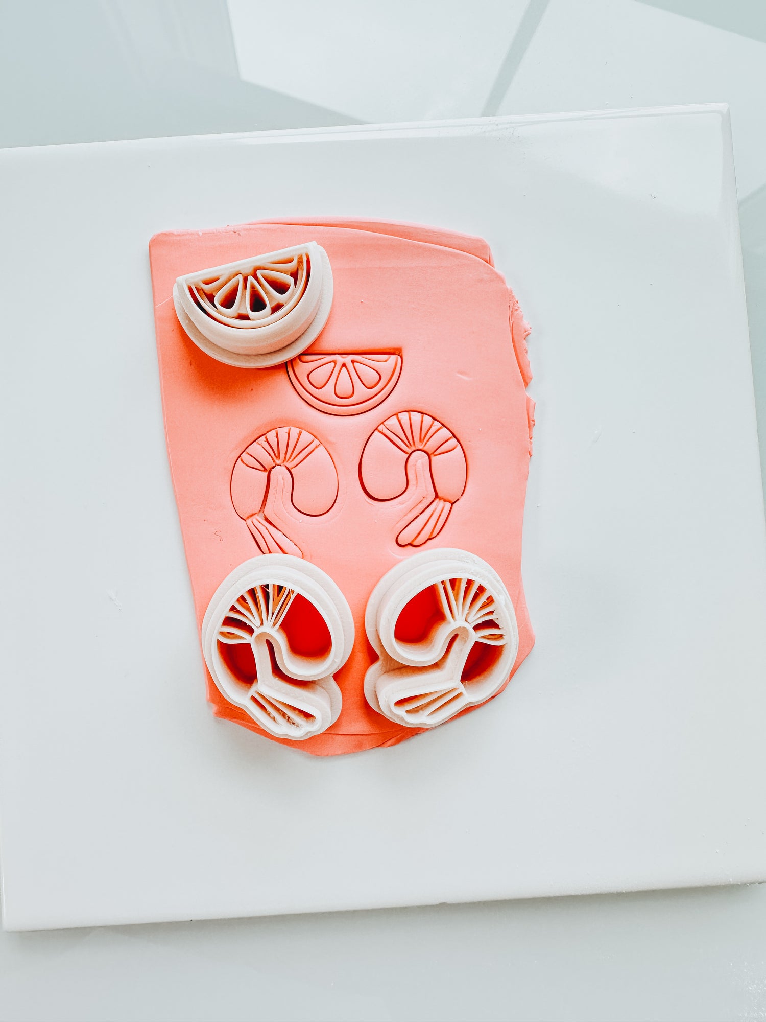 Shrimp &amp; Lemons 2 Thin Emboss Clay Cutter