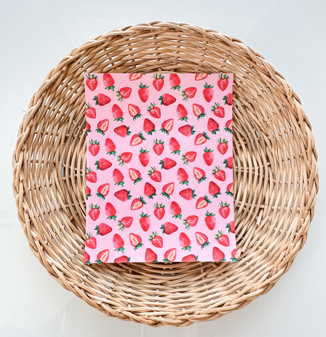 Summer 29 Pink Strawberries Transfer Paper