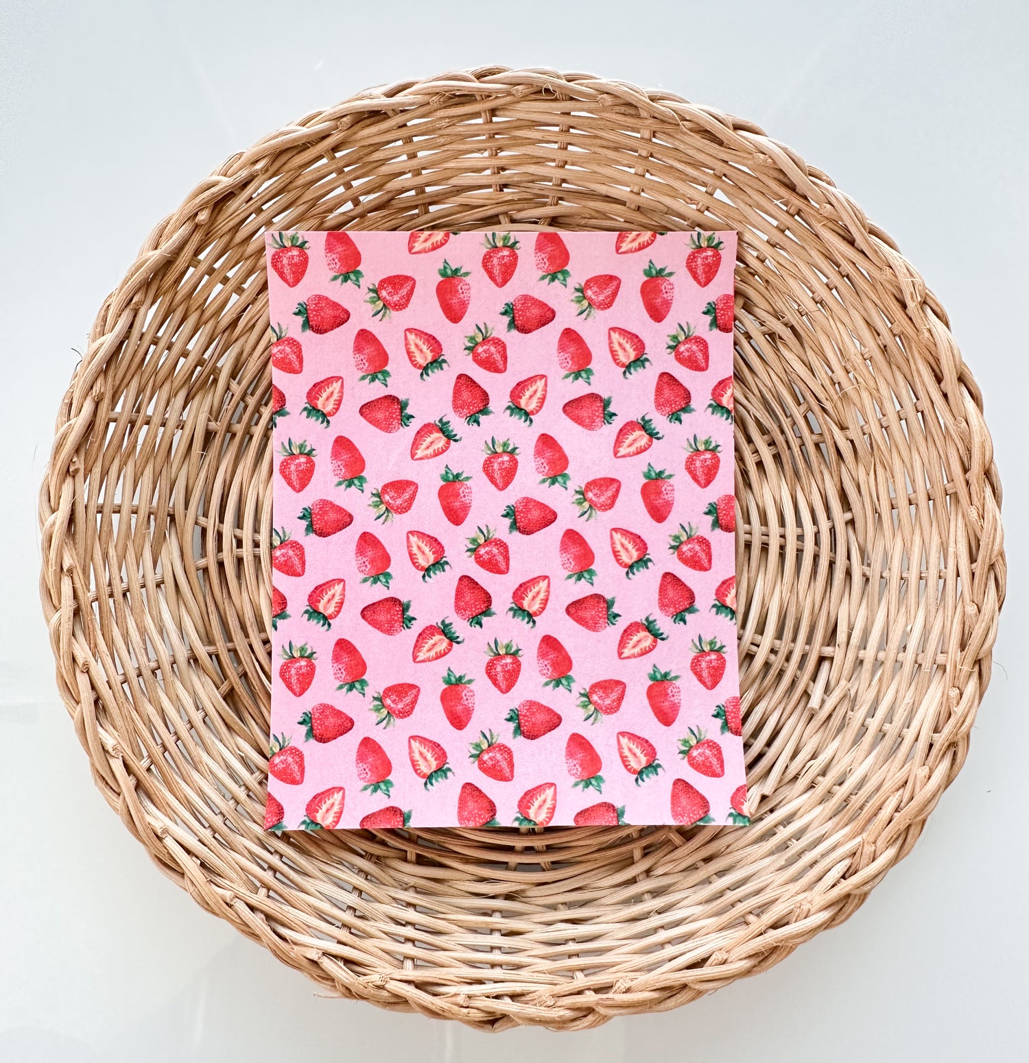 Summer 29 Pink Strawberries Transfer Paper