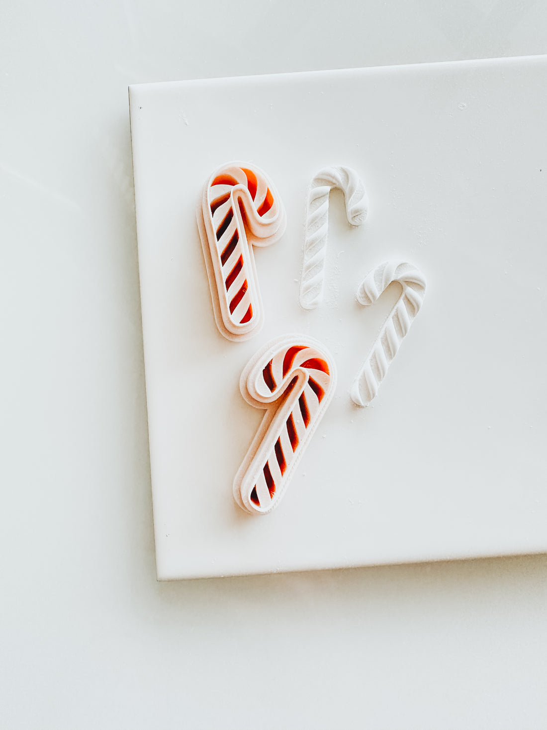 Candy Cane Mirrored Set Clay Cutters (thick embossed)