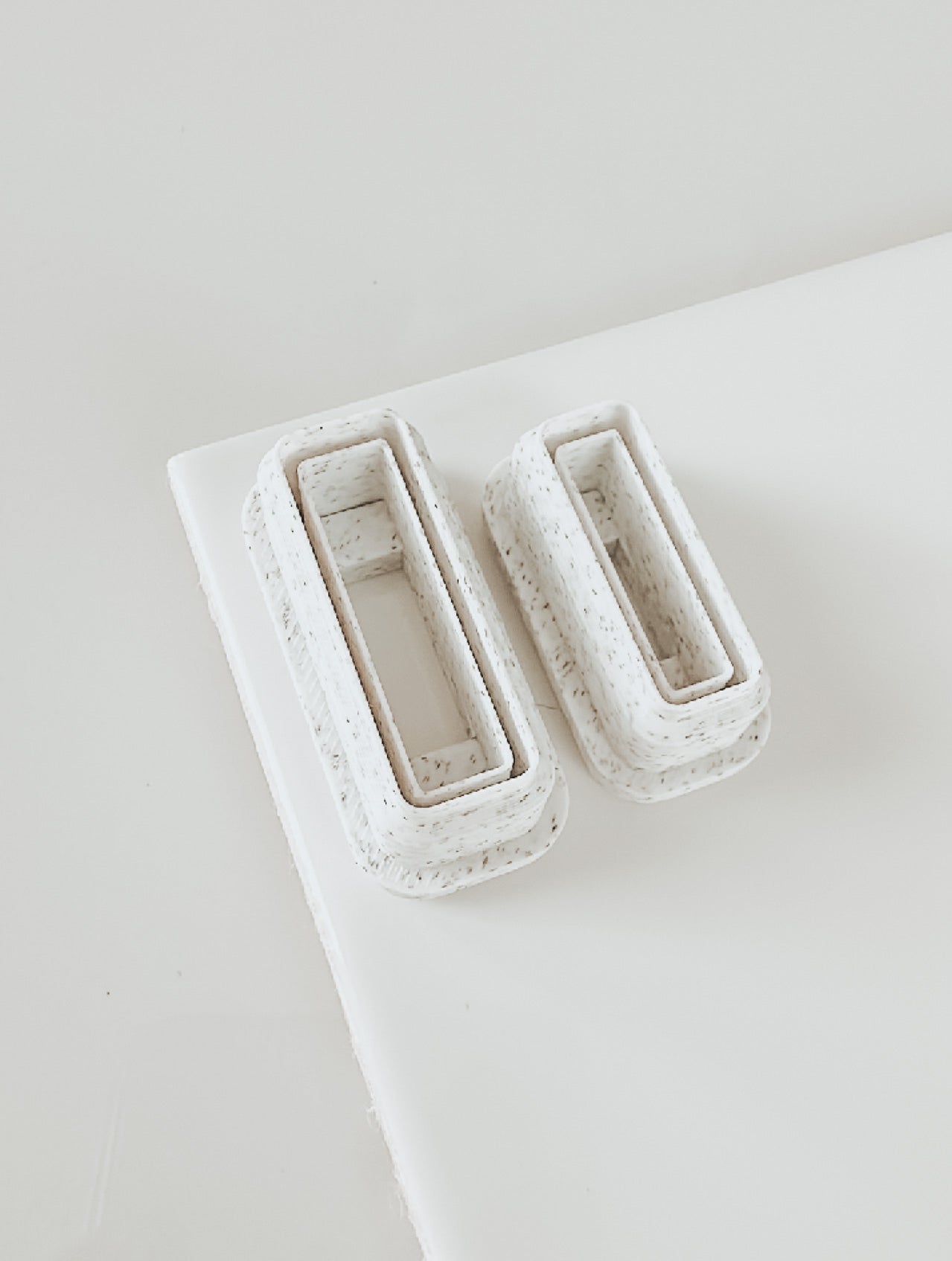 Amelia Simple Embossed Rectangle Stud Clay Cutter