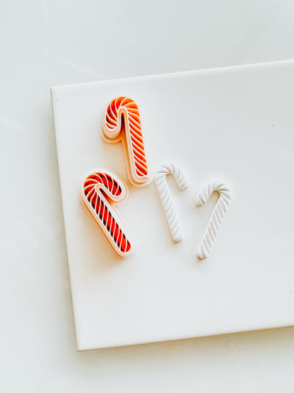 Candy Cane Mirrored Set Clay Cutters (thin embossed)