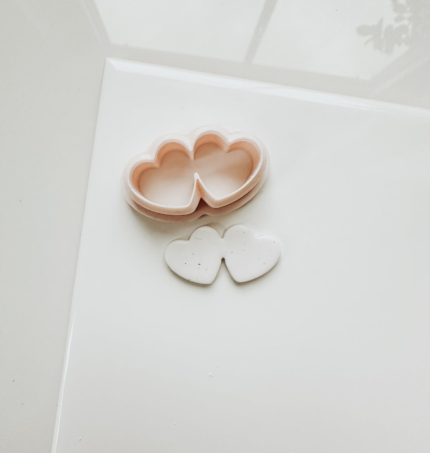 Double Hearts Plane Clay Cutter 1.25”