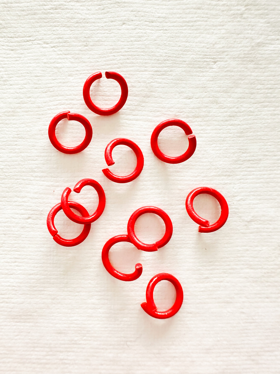 Pack of 50 - 8mm Red Jump Rings