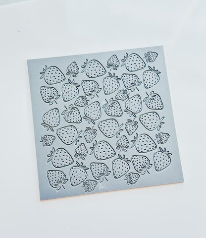 Strawberry Outline Clay Texture Mat