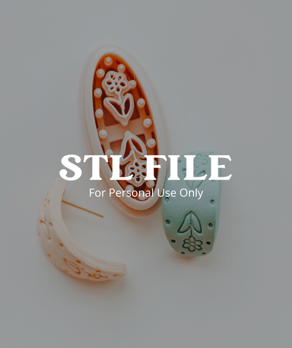 (Digital STL File Only) Dots &amp; Flowers Huggie Clay Cutter
