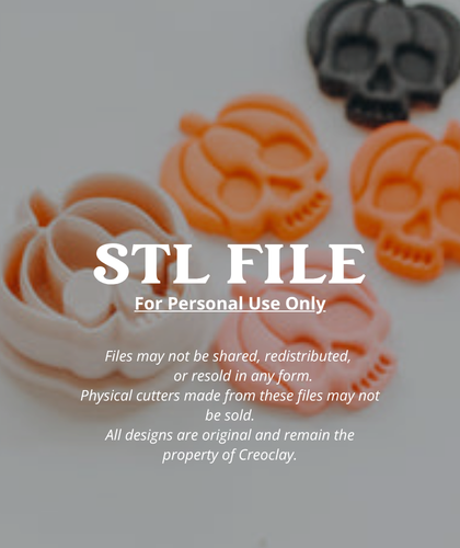 (Digital STL File Only) Pumpkin Skull Clay Earring Cutter