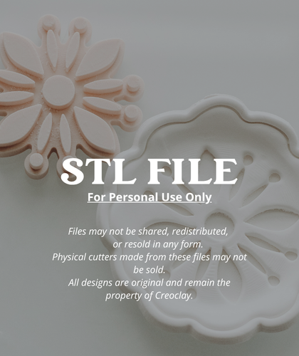 (DIGITAL STL File ONLY) Folk Art Daisy Dot Stamp For Clay