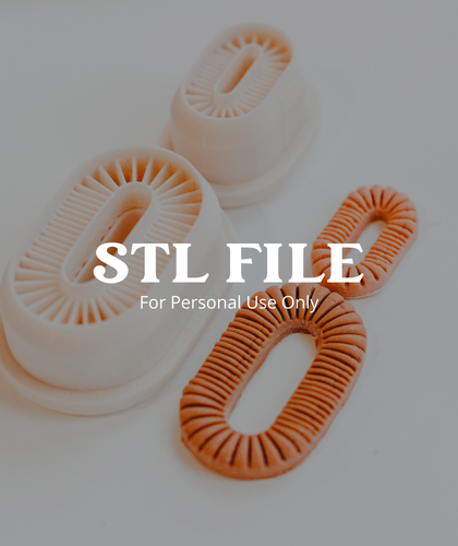 (Digital STL File Only) Lush &amp; Wild Ribbed Links - Two Piece Clay Earring Cutter