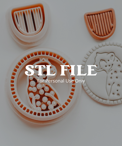 (Digital STL File Only) Lush &amp; Wild Cheetah 2 - Two Piece Clay Earring Cutter