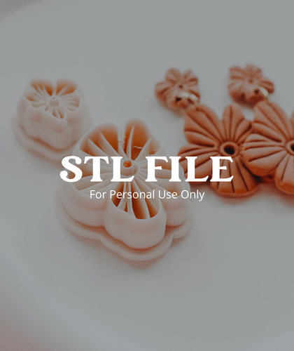 (Digital STL File Only) Lush &amp; Wild Vacay Floral - Two Piece Clay Earring Cutter