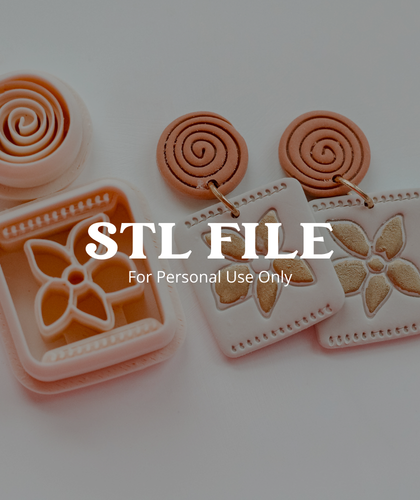 (Digital STL File Only) Lush &amp; Wild 8 - Two Piece Clay Earring Cutter