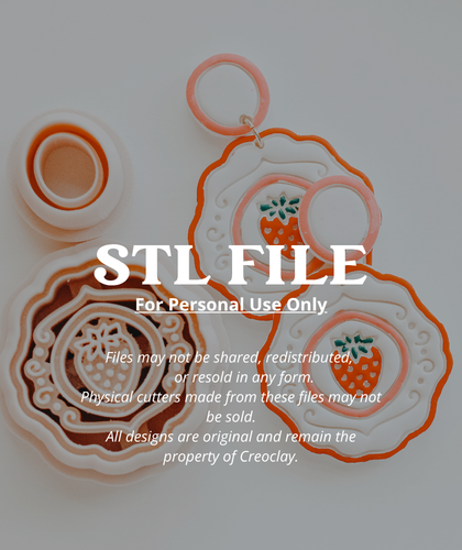 (Digital STL File Only) Strawberry Swirl Clay Cutter Set