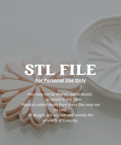 (DIGITAL STL File ONLY) Simple Daisy Folk Art Flower Stamp