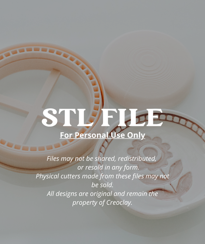 (Digital STL File Only) Circle Line Embossed Trinket Dish &amp; Shaper Tool