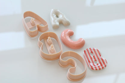 Trendy Bubble Letter Clay Cutters 2.50 Inches