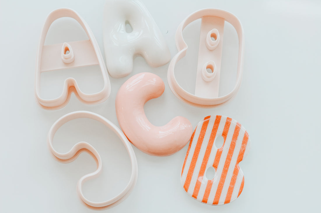 Trendy Bubble Letter Clay Cutters 2.50 Inches