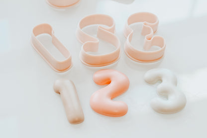 Trendy Bubble Number Clay Cutters 2.50 Inches
