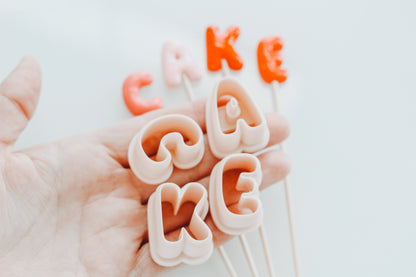 Small Trendy Bubble Letter Clay Cutters 1.0 INCH
