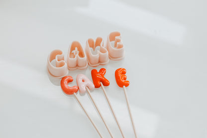 Small Trendy Bubble Letter Clay Cutters 1.0 INCH