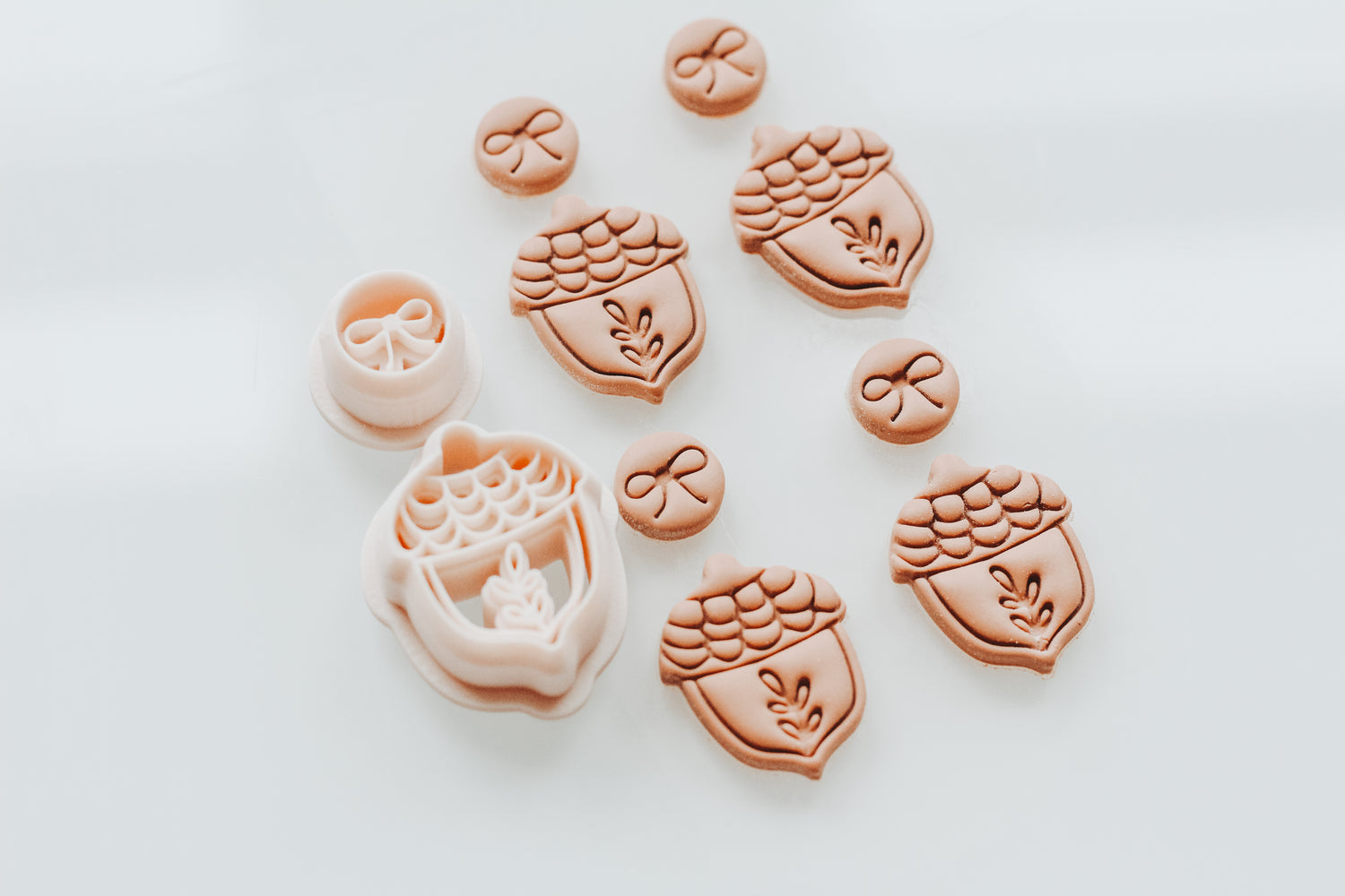 Addy Acorn &amp; Bow Autumn Set Clay Cutter