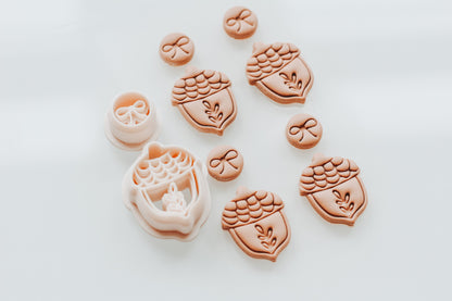 Addy Acorn &amp; Bow Autumn Set Clay Cutter