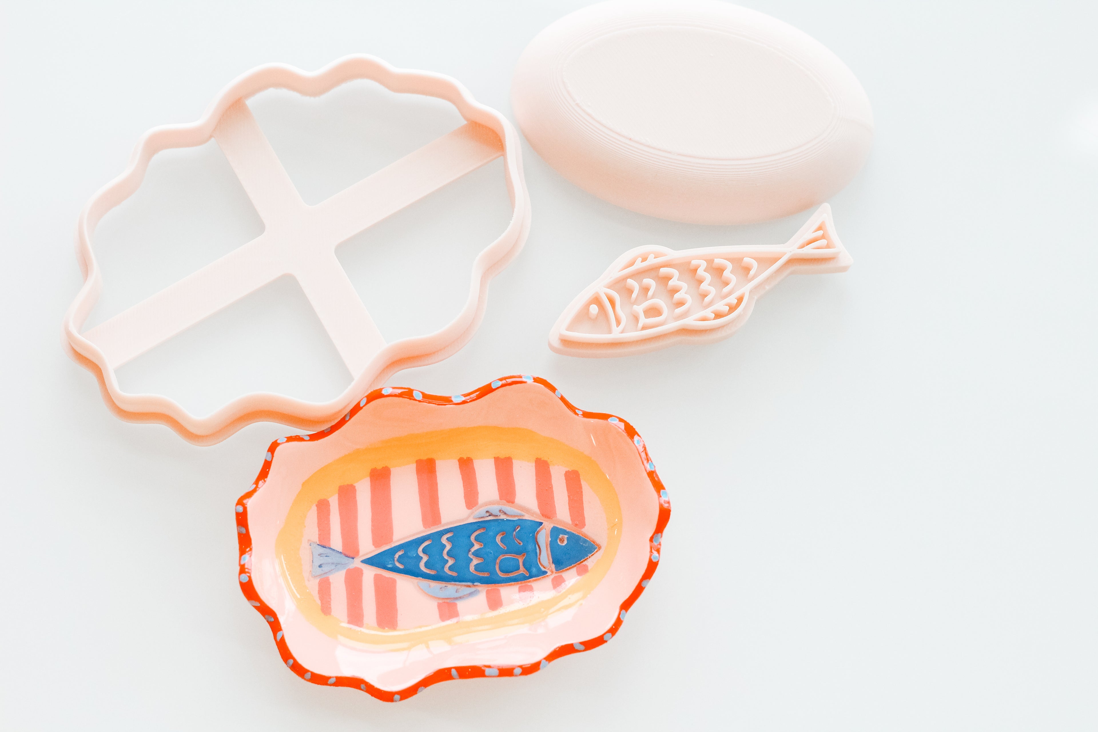 Wobbly Trinket Dish Cutter, Fish Stamp, and Shaper Set