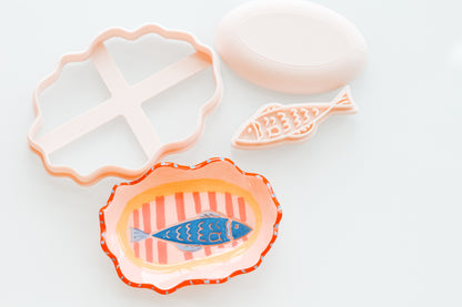 Wobbly Trinket Dish Cutter, Fish Stamp, and Shaper Set