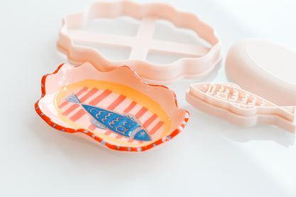 Wobbly Trinket Dish Cutter, Fish Stamp, and Shaper Set