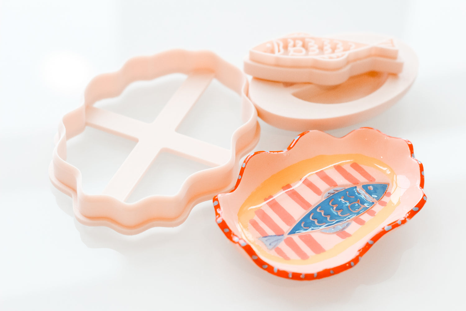 Wobbly Trinket Dish Cutter, Fish Stamp, and Shaper Set