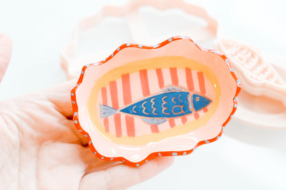 Wobbly Trinket Dish Cutter, Fish Stamp, and Shaper Set